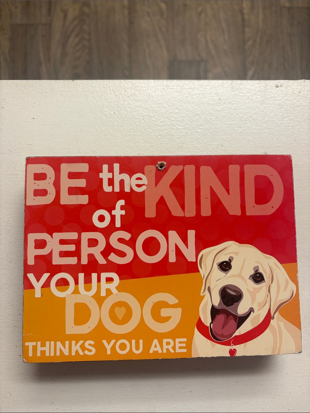 Be the Kind of Person Your Dog Thinks You Are Wall Sign - Red & Orange